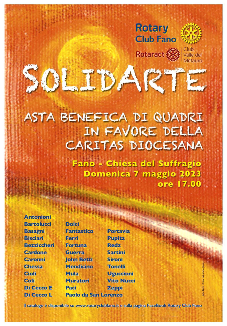 SOLIDARTE 2023 – Asta di beneficenza per la caritas diocesana